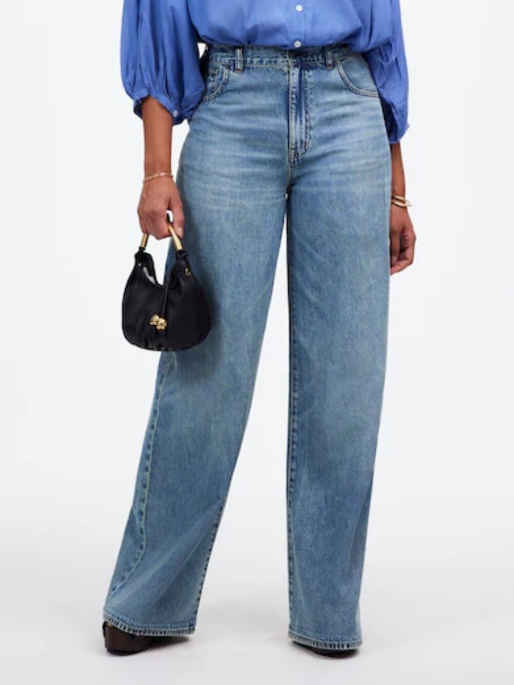 Madewell Jeans Medium Wash Denim Curvy Super Wide Leg size 29
